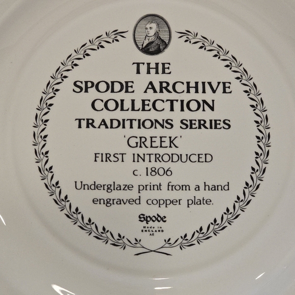 Spode England Archive Collection Traditions Series GREEK BLACK 10½\